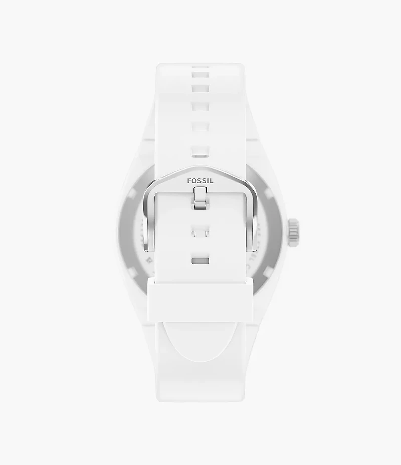 Everett Three-Hand White Silicone Watch