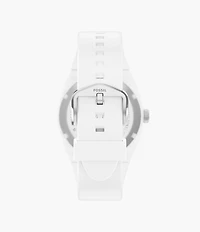 Everett Three-Hand White Silicone Watch