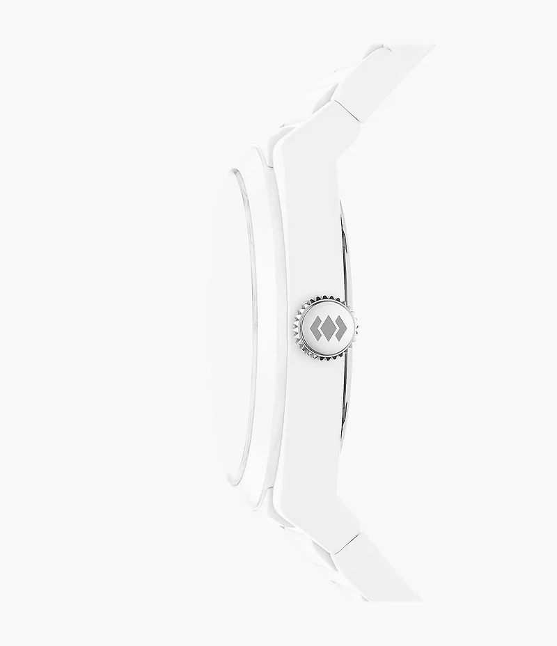 Everett Three-Hand White Silicone Watch