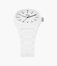 Everett Three-Hand White Silicone Watch