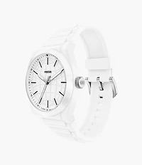 Everett Three-Hand White Silicone Watch