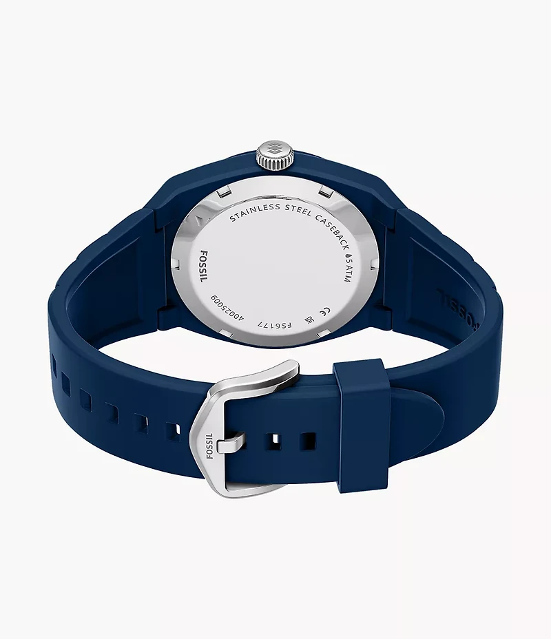 Everett Three-Hand Navy Silicone Watch