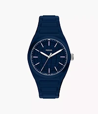 Everett Three-Hand Navy Silicone Watch