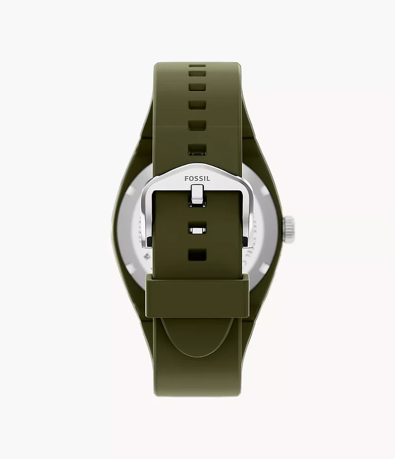 Everett Three-Hand Olive Silicone Watch