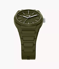 Everett Three-Hand Olive Silicone Watch