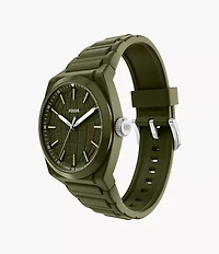 Everett Three-Hand Olive Silicone Watch