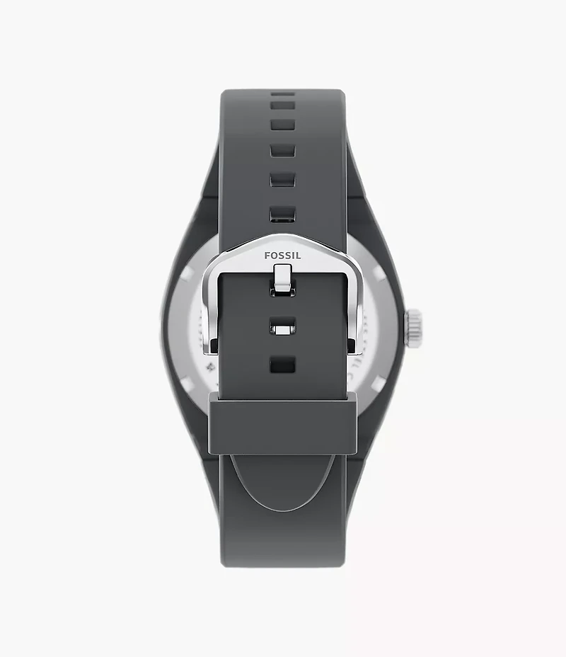 Everett Three-Hand Gray Silicone Watch