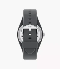 Everett Three-Hand Gray Silicone Watch