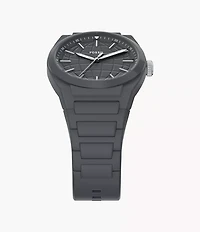 Everett Three-Hand Gray Silicone Watch