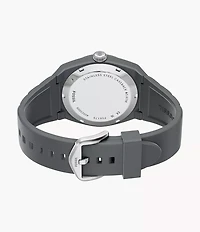Everett Three-Hand Gray Silicone Watch
