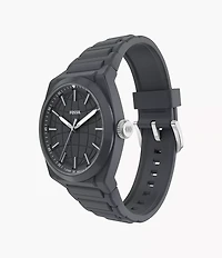Everett Three-Hand Gray Silicone Watch