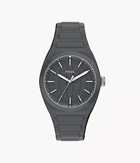Everett Three-Hand Gray Silicone Watch