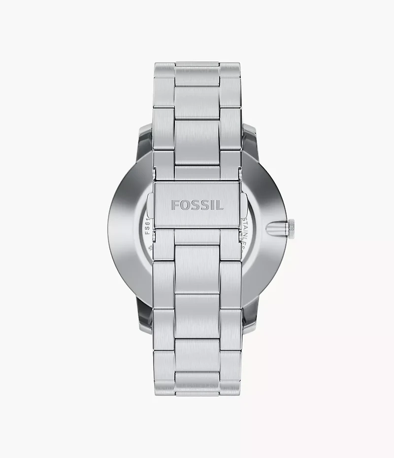 Minimalist 44mm Three-Hand Stainless Steel Watch