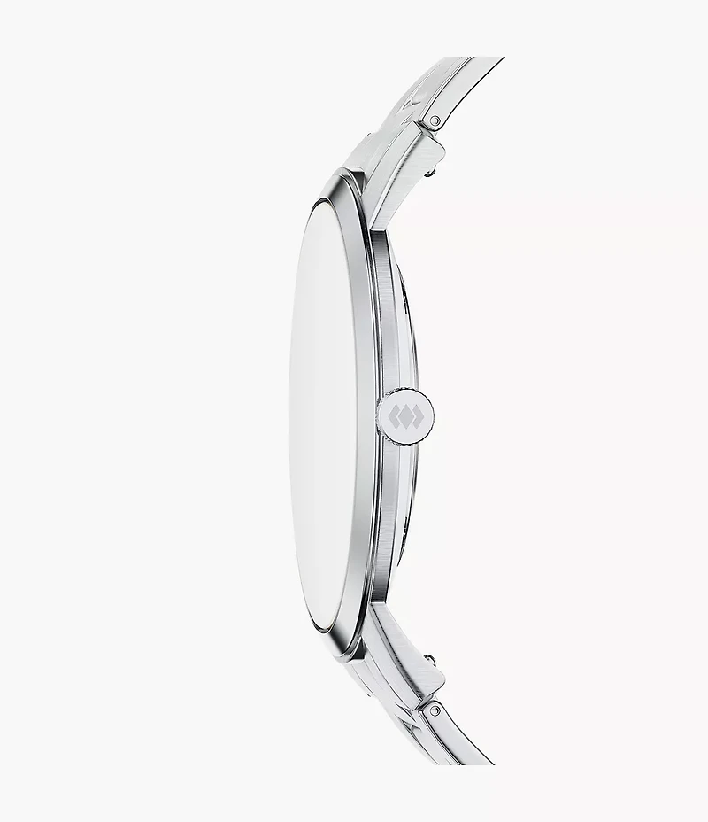 Minimalist 44mm Three-Hand Stainless Steel Watch