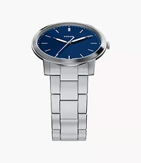 Minimalist 44mm Three-Hand Stainless Steel Watch