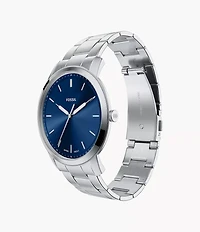 Minimalist 44mm Three-Hand Stainless Steel Watch