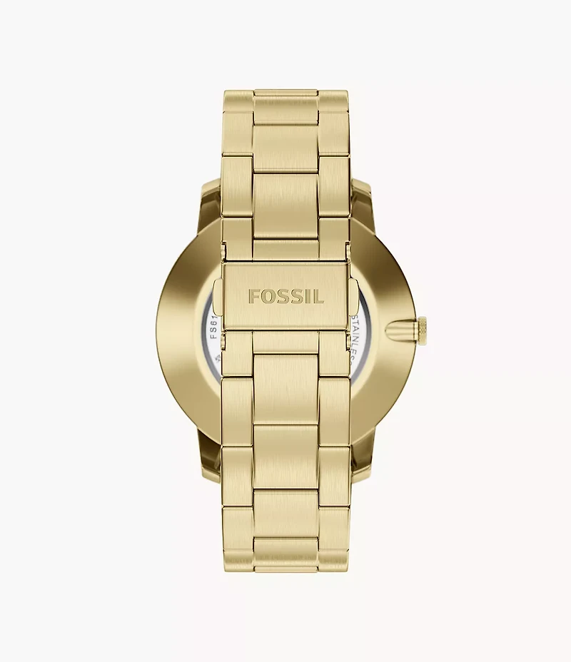 Minimalist 44mm Three-Hand Gold-Tone Stainless Steel Watch