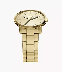 Minimalist 44mm Three-Hand Gold-Tone Stainless Steel Watch