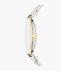 Minimalist 44mm Three-Hand Two-Tone Stainless Steel Watch