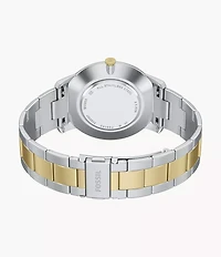 Minimalist 44mm Three-Hand Two-Tone Stainless Steel Watch