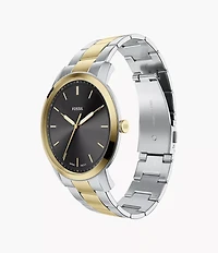 Minimalist 44mm Three-Hand Two-Tone Stainless Steel Watch