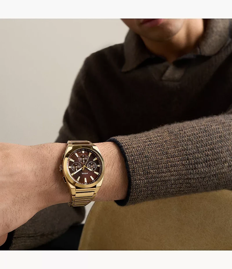 Everett 44mm Chronograph Gold-Tone Stainless Steel Watch