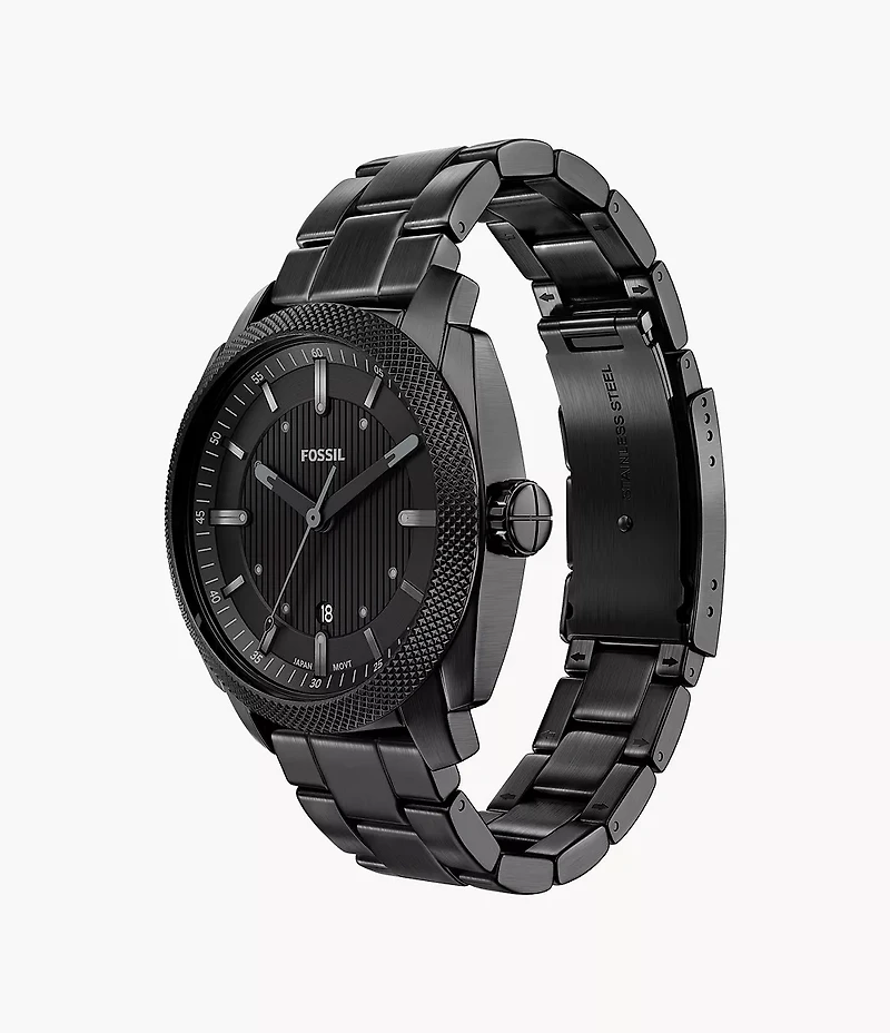 Machine 41mm Three-Hand Date Black Stainless Steel Watch