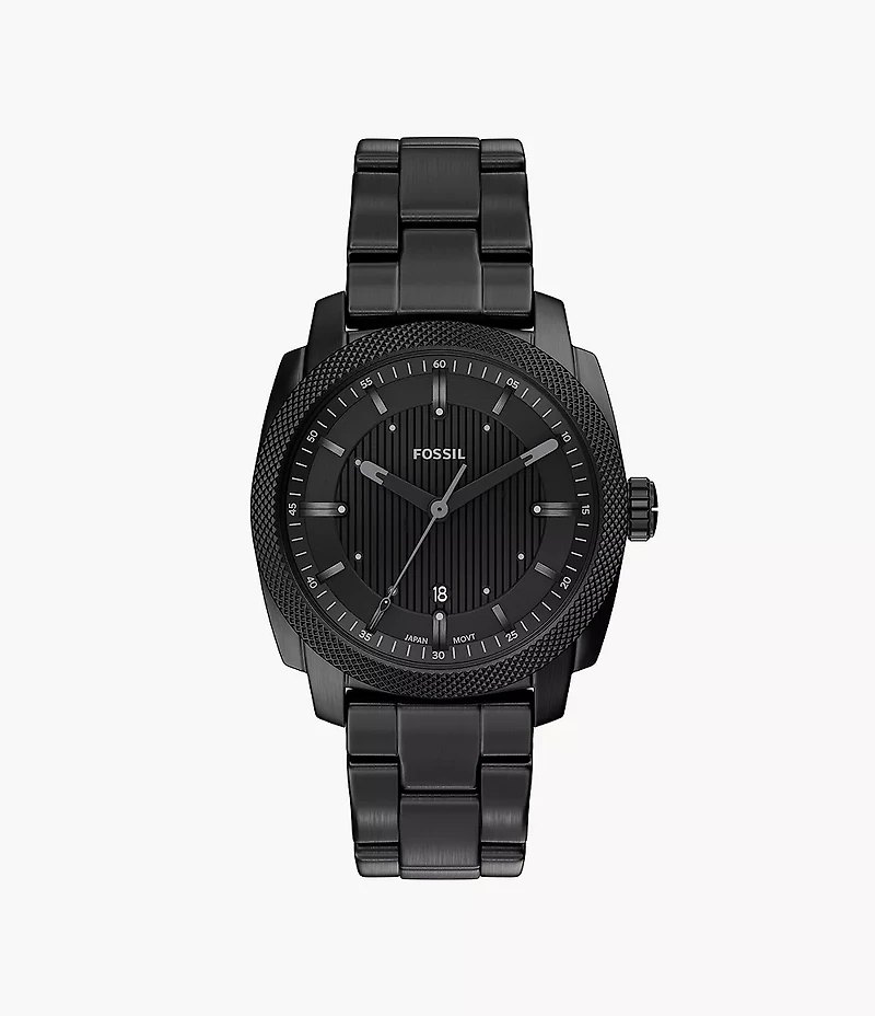 Machine 41mm Three-Hand Date Black Stainless Steel Watch
