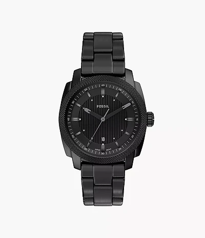 Machine 41mm Three-Hand Date Black Stainless Steel Watch