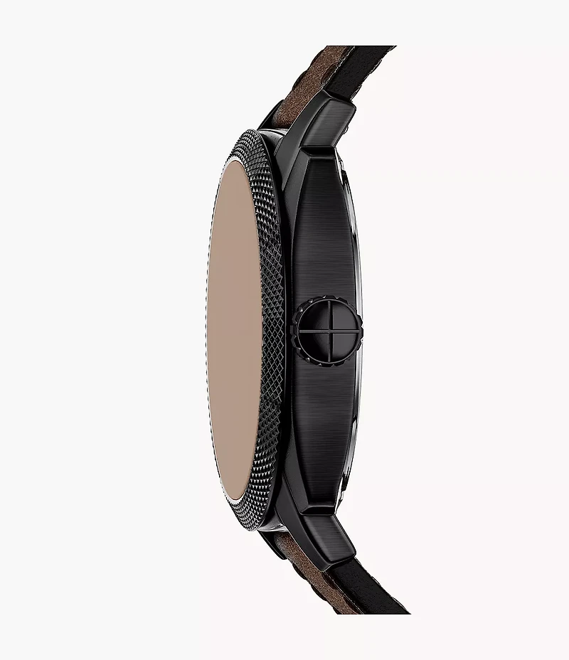 Machine 41mm Three-Hand Date Brown Leather Watch