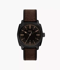 Machine 41mm Three-Hand Date Brown Leather Watch