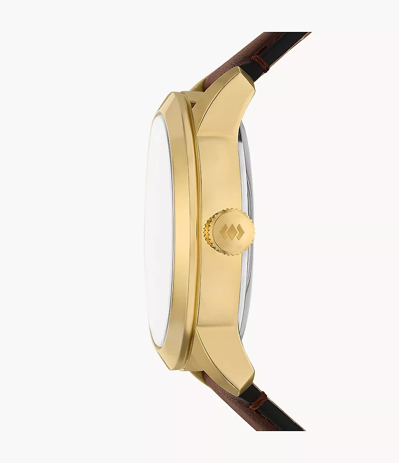 Townsman Big Tic 42mm Brown Leather Watch