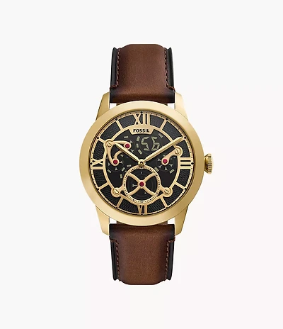 Townsman Big Tic 42mm Brown Leather Watch