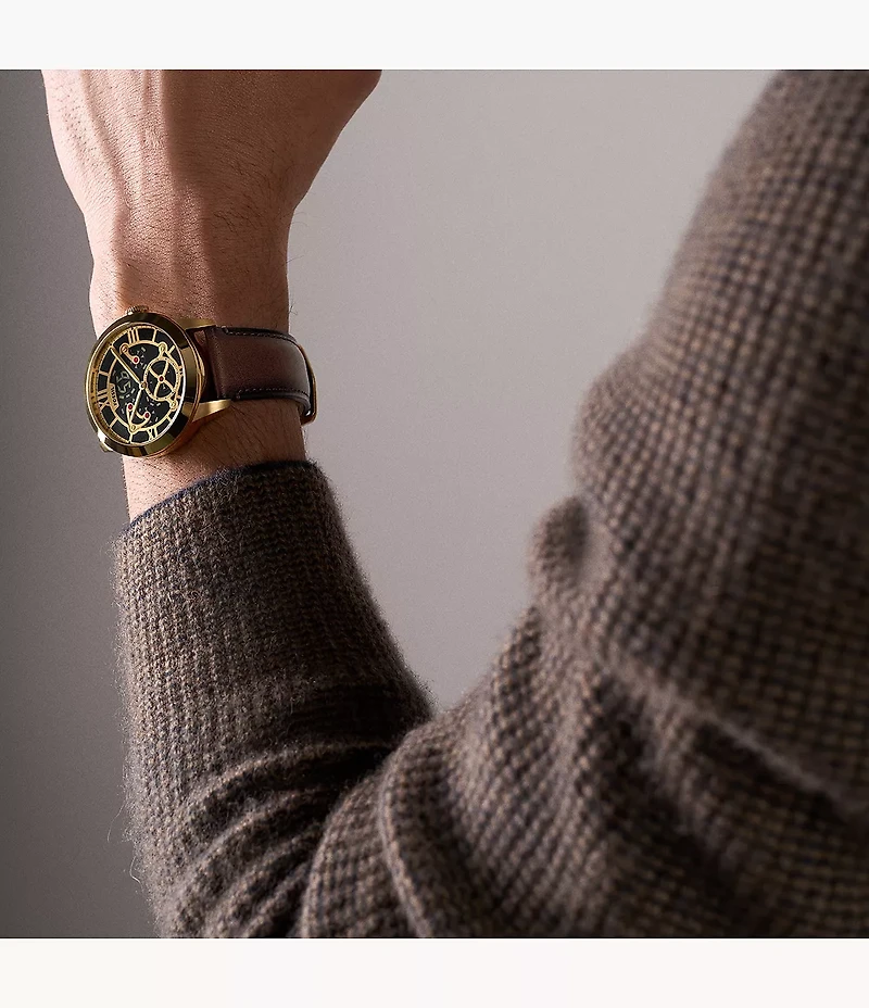 Townsman Big Tic 42mm Brown Leather Watch