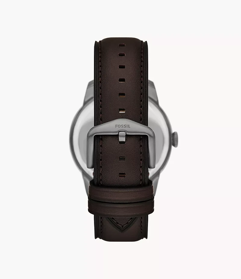 Townsman Big Tic 42mm Gunmetal Brown Leather Watch