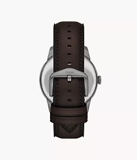 Townsman Big Tic 42mm Gunmetal Brown Leather Watch