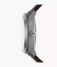 Townsman Big Tic 42mm Gunmetal Brown Leather Watch
