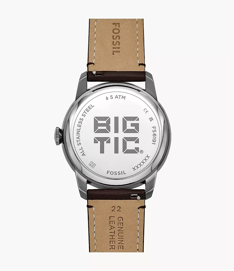 Townsman Big Tic 42mm Gunmetal Brown Leather Watch