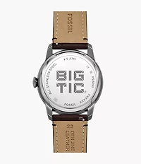 Townsman Big Tic 42mm Gunmetal Brown Leather Watch