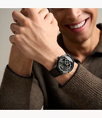 Townsman Big Tic 42mm Gunmetal Brown Leather Watch