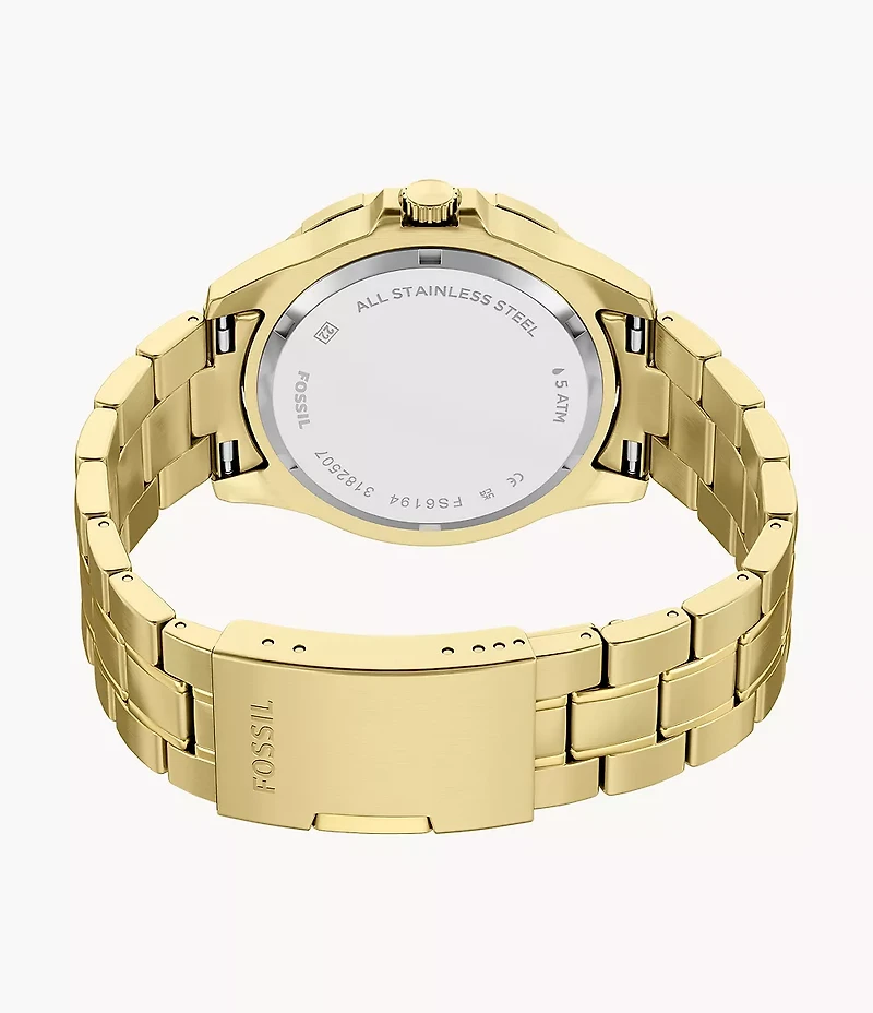 Garrett 44mm Multifunction Gold-Tone Stainless Steel Watch