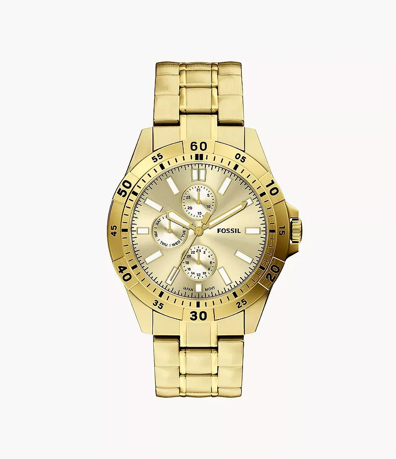 Garrett 44mm Multifunction Gold-Tone Stainless Steel Watch