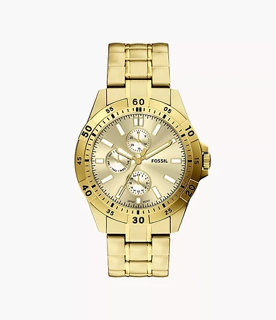 Garrett 44mm Multifunction Gold-Tone Stainless Steel Watch