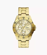 Garrett 44mm Multifunction Gold-Tone Stainless Steel Watch