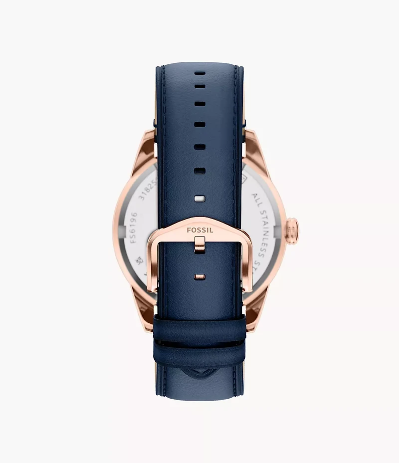 Pearson 42mm Multifunction Navy Leather Watch