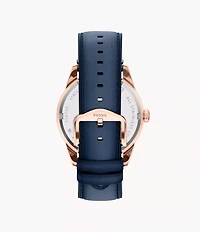 Pearson 42mm Multifunction Navy Leather Watch