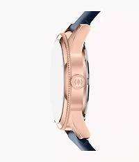 Pearson 42mm Multifunction Navy Leather Watch