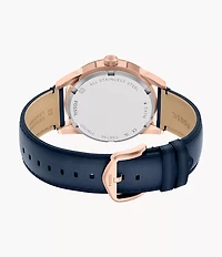 Pearson 42mm Multifunction Navy Leather Watch