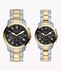 Grant 44mm Chronograph Two-Tone Stainless Steel Watch Set