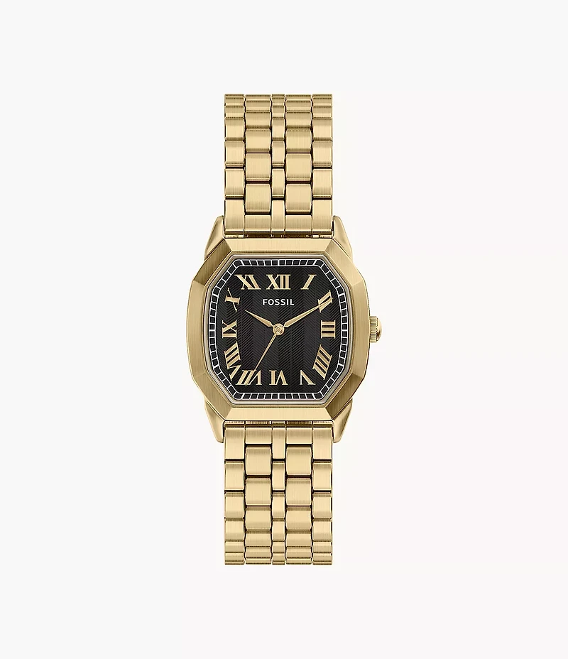 Harlow 33mm Three-Hand Gold-Tone Stainless Steel Watch